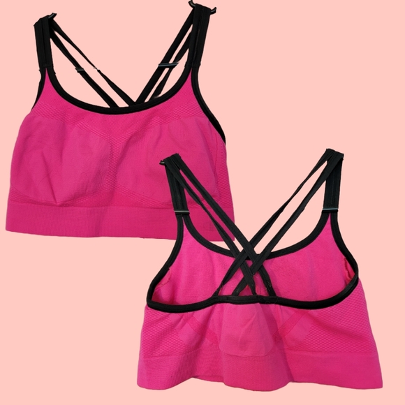 SET OF 3 ☆ Champion Criss-Cross Sports Bra ☆ Med ☆ Bright ☆Pink Blue Black ☆ - Picture 7 of 9